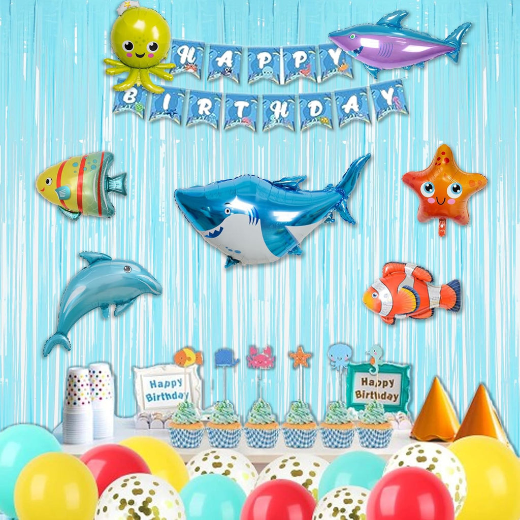 BRAVESHINE Foil Fringe Curtains Backdrop - 2Pcs Pastel Blue Streamers Tinsel Backdrop for Christmas/Winter’s Snowflake/Frozen/Baby/Boy/Under Sea/Shark/Mermaid/Bachelorette/Birthdays Party Decorations