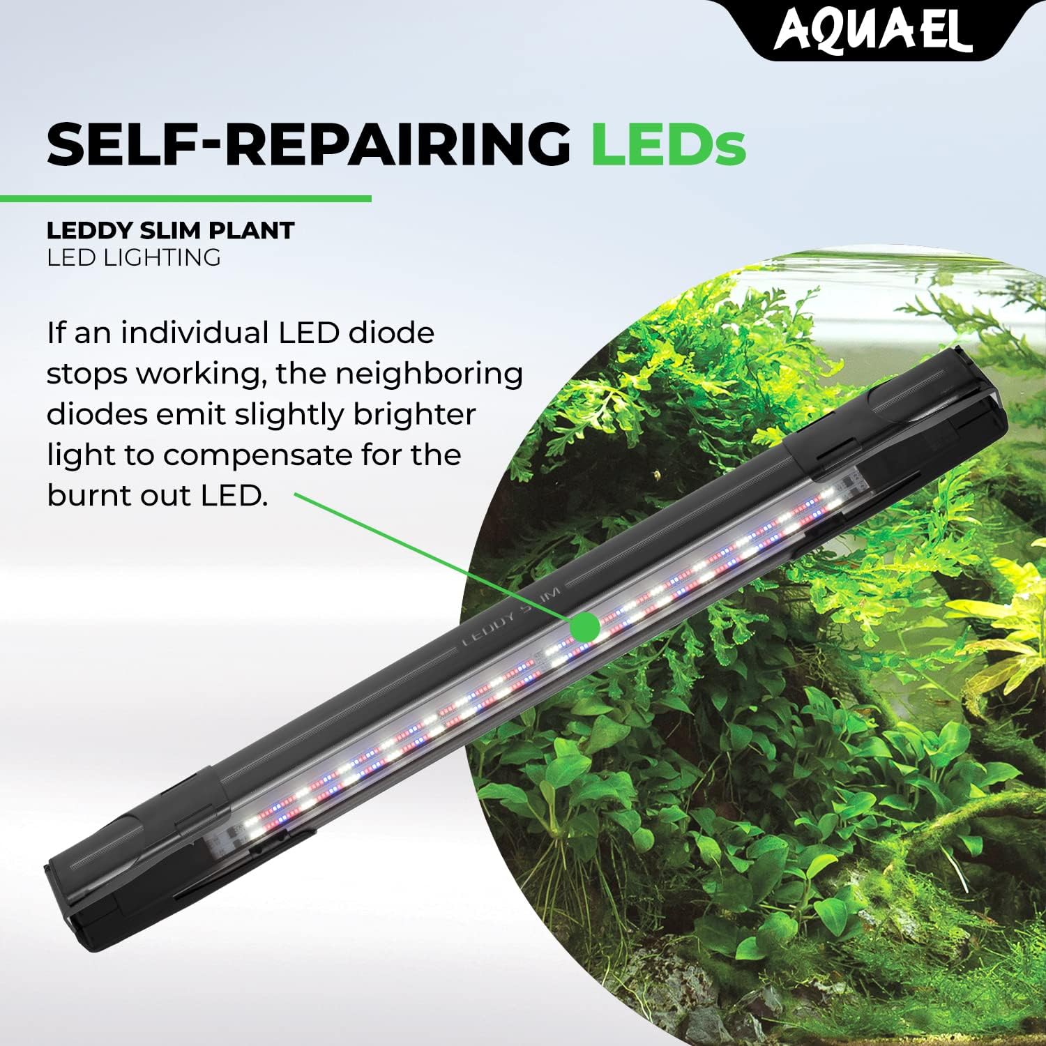 Aquael Leddy Slim Plant Premium Aquarium Light (White, 10W 20"-27.5")