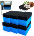SHIGATSU 12 Pack Replacement Aquarium Filter Sponge and Activated Carbon Pad for AquaClear 50 Power Filter, Maintenance Kit for Fish Tank Filter