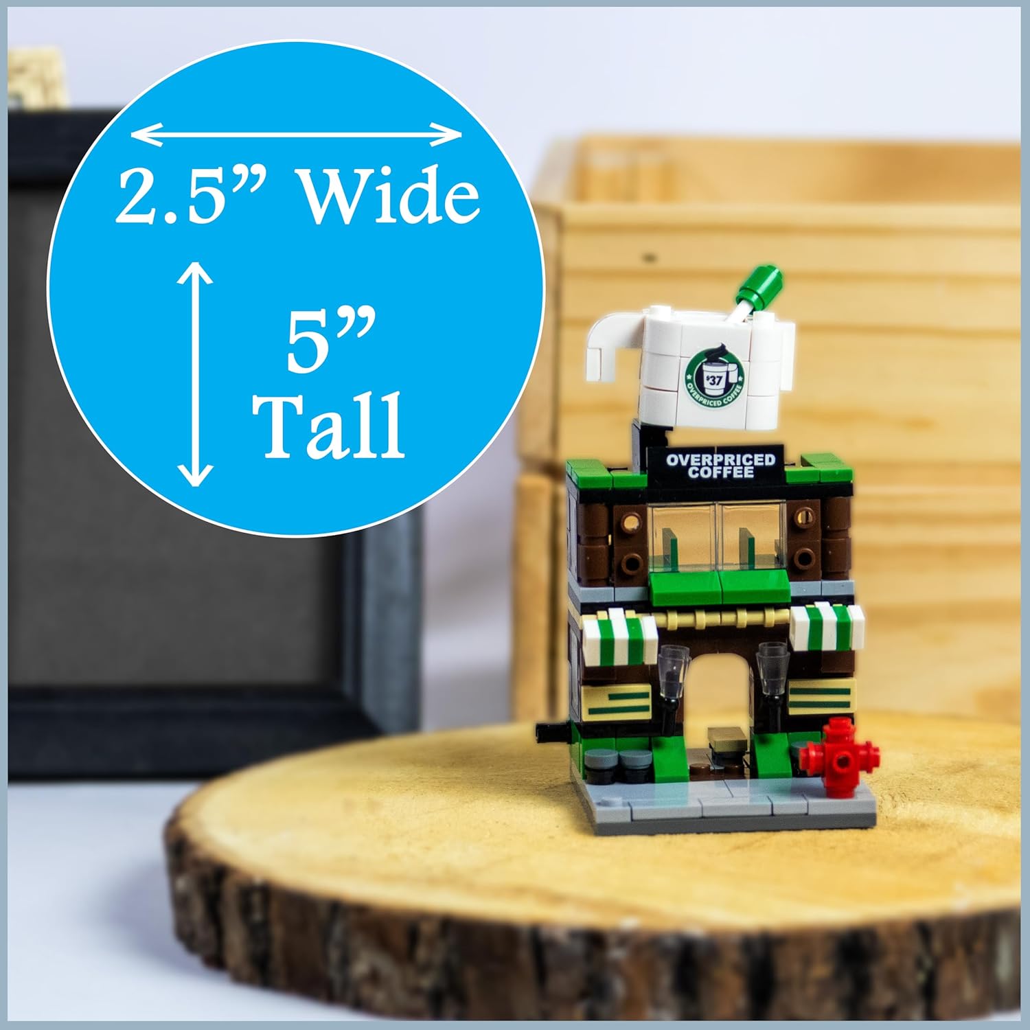 Brick Loot Mini City Coffee Shop Building Set - 208 Pieces, Toy Building Blocks, Compatible with Lego and Major Brands, Includes Barista Minifigure, Fun Toy for Kids and Adults, Ages 6+