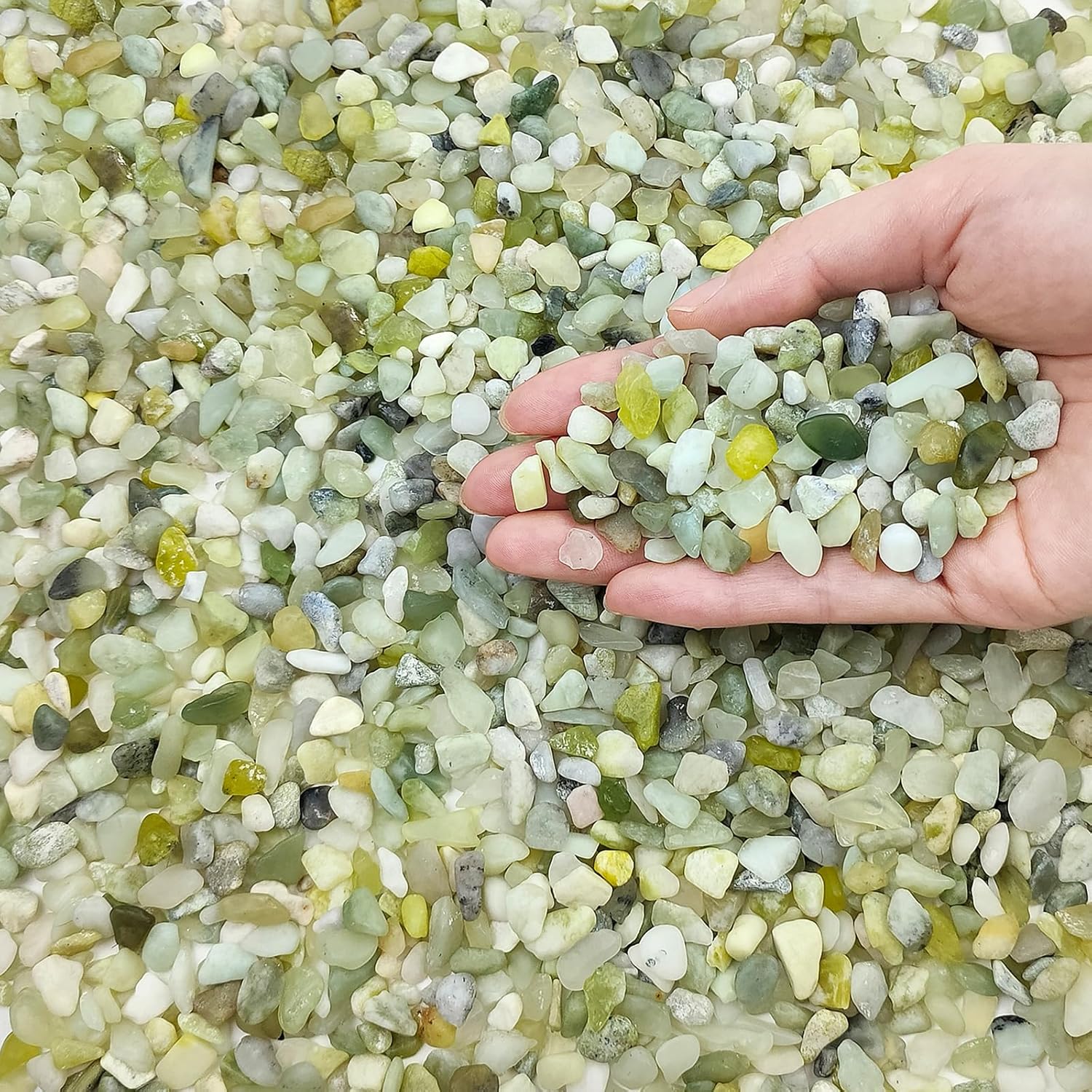 2 lbs Jade Rocks for Plants Indoor, 1/4 inch Small Pebbles for Plants, Decorative Rocks for Succulents Cactus Vases Landscaping Drainage and Outdoor Garden Rocks
