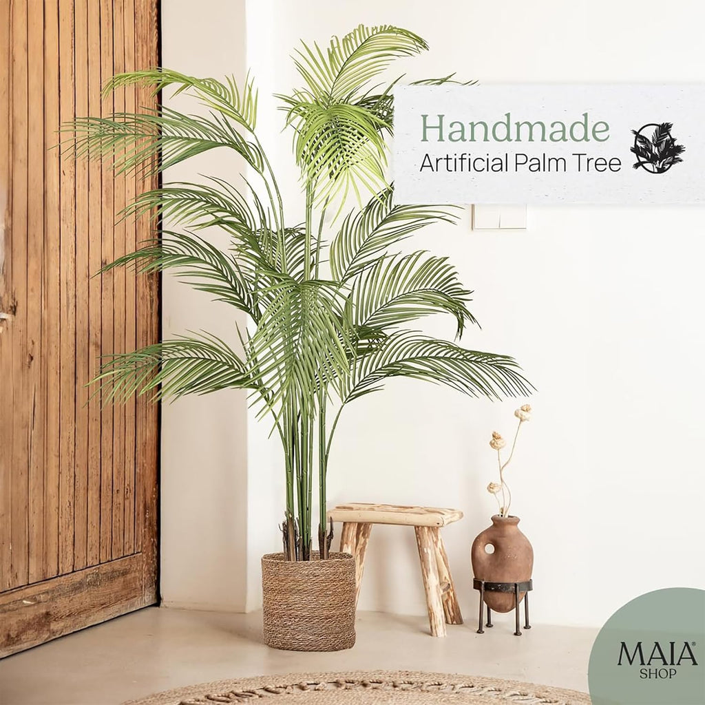 Maia Shop 3ft Artificial Palm Tree Plant for House, Apartment or Office – Realistic Fake Indoor Plants for Living Room, Kitchen, Bedroom, Entryway or Bathroom – Faux Greenery for Home Décor