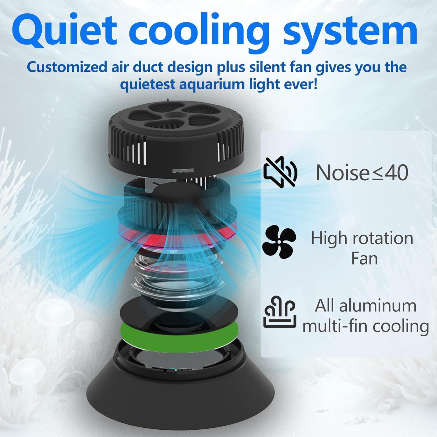 N30 Aquarium Reef Light, 30 Watts Dimmable Timing Full Spectrum for Marine Fish Tank Saltwater Nano Tank Reef Light for Coral