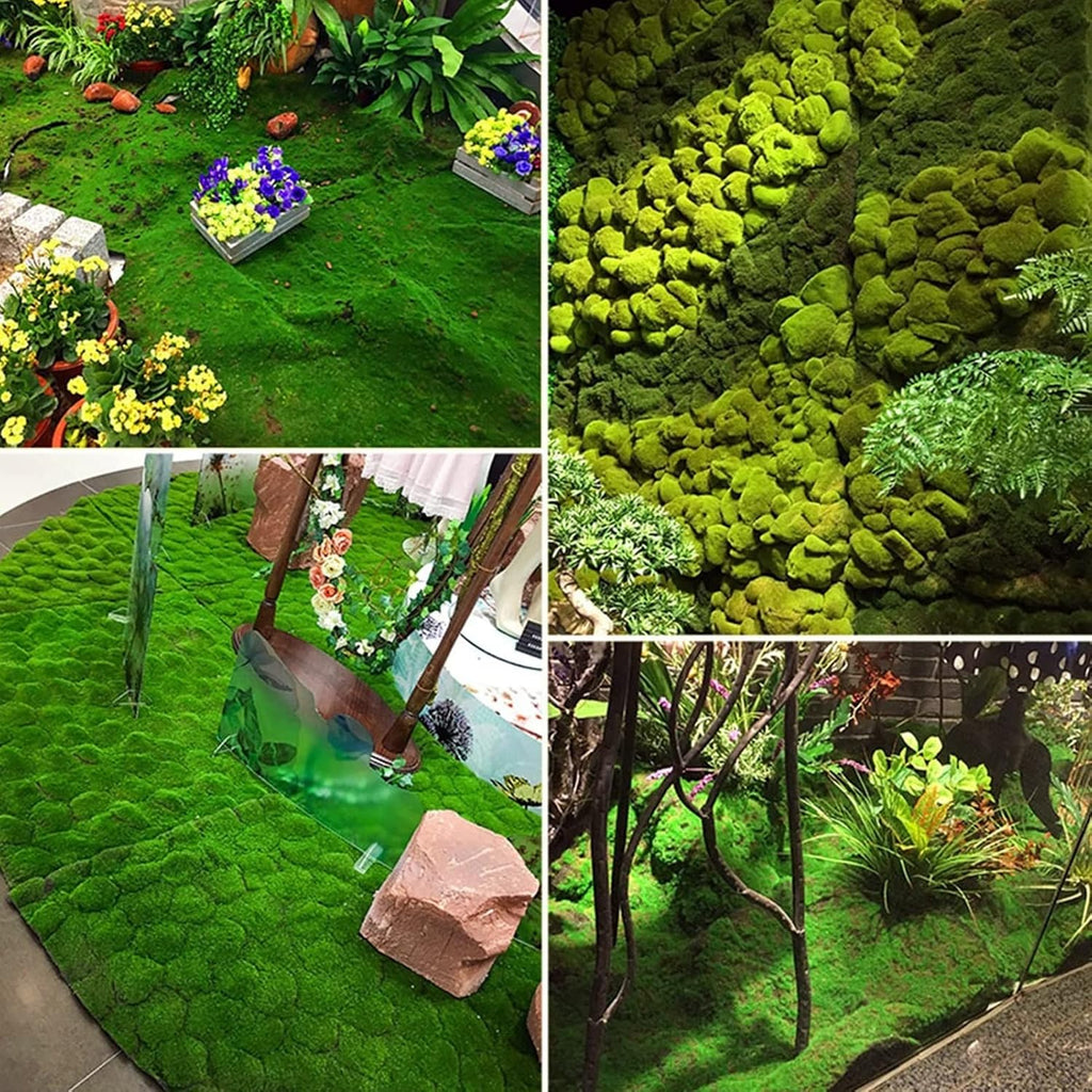 YIQIFLY Simulation Artificial Moss Mat Fake Grass Rug DIY Synthetic Turf Lawn Carpet for Wedding Home Backyard Balcony Indoor Outdoor Decor (Color : Dark Green, Size : 1x1m(3.2x3.2ft))