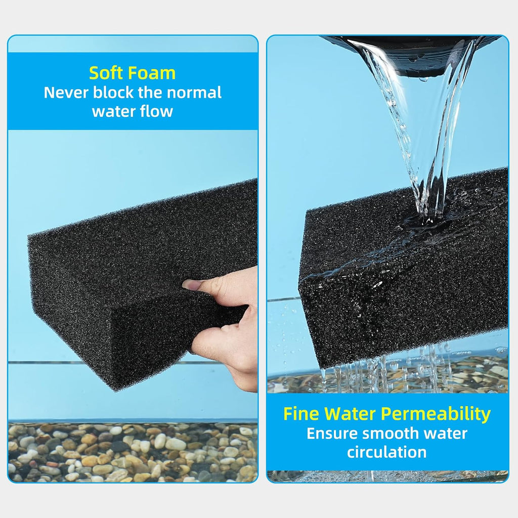 AQUANEAT 2 Pack Aquarium Bio Sponge Filter Media Pad Cut-to-Size Open Cell Foam Sheet for Fish Tank Sump (7.5" x 4.7" x 2.75")