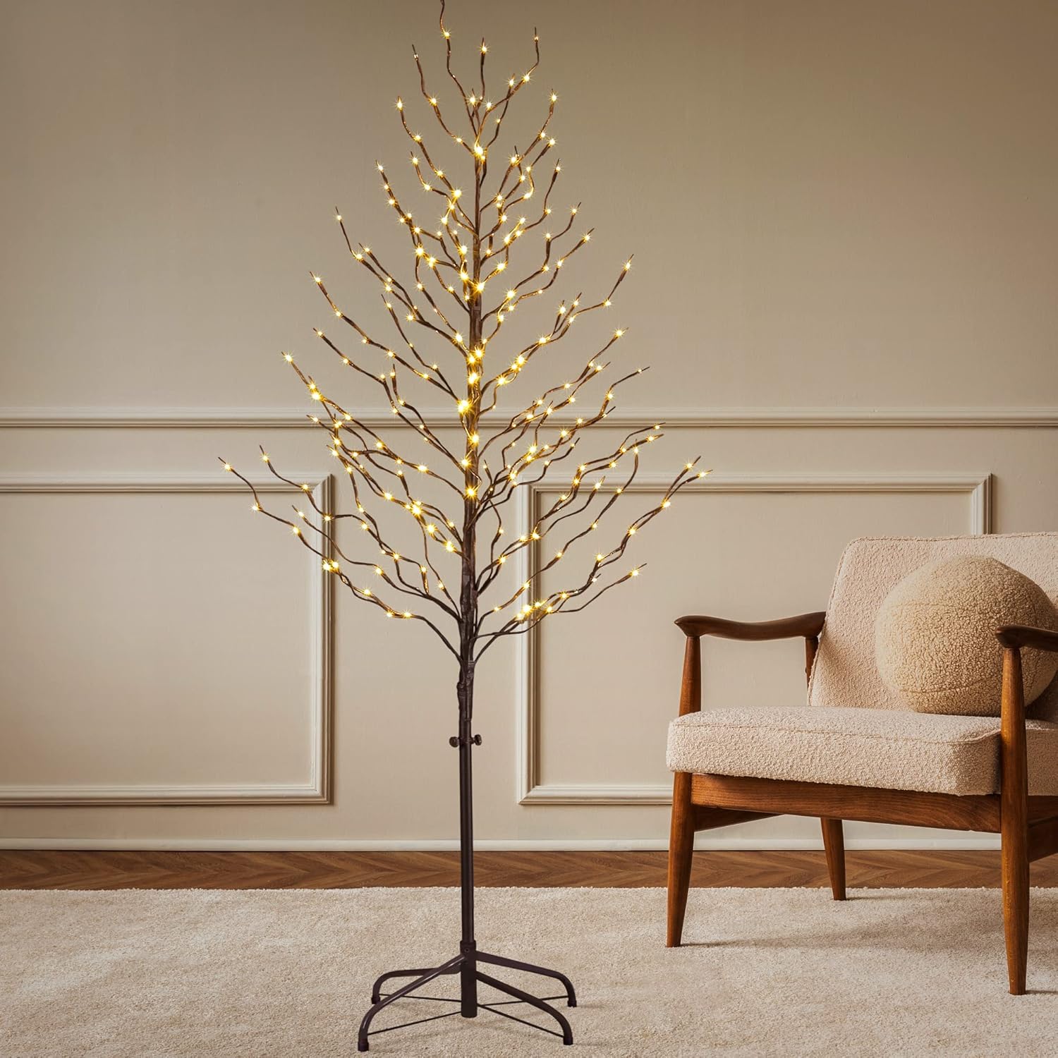 LIGHTSHARE 6FT 240L LED Star Light Tree, for Home Festival Party Christmas, Indoor and Outdoor Use, Warm White