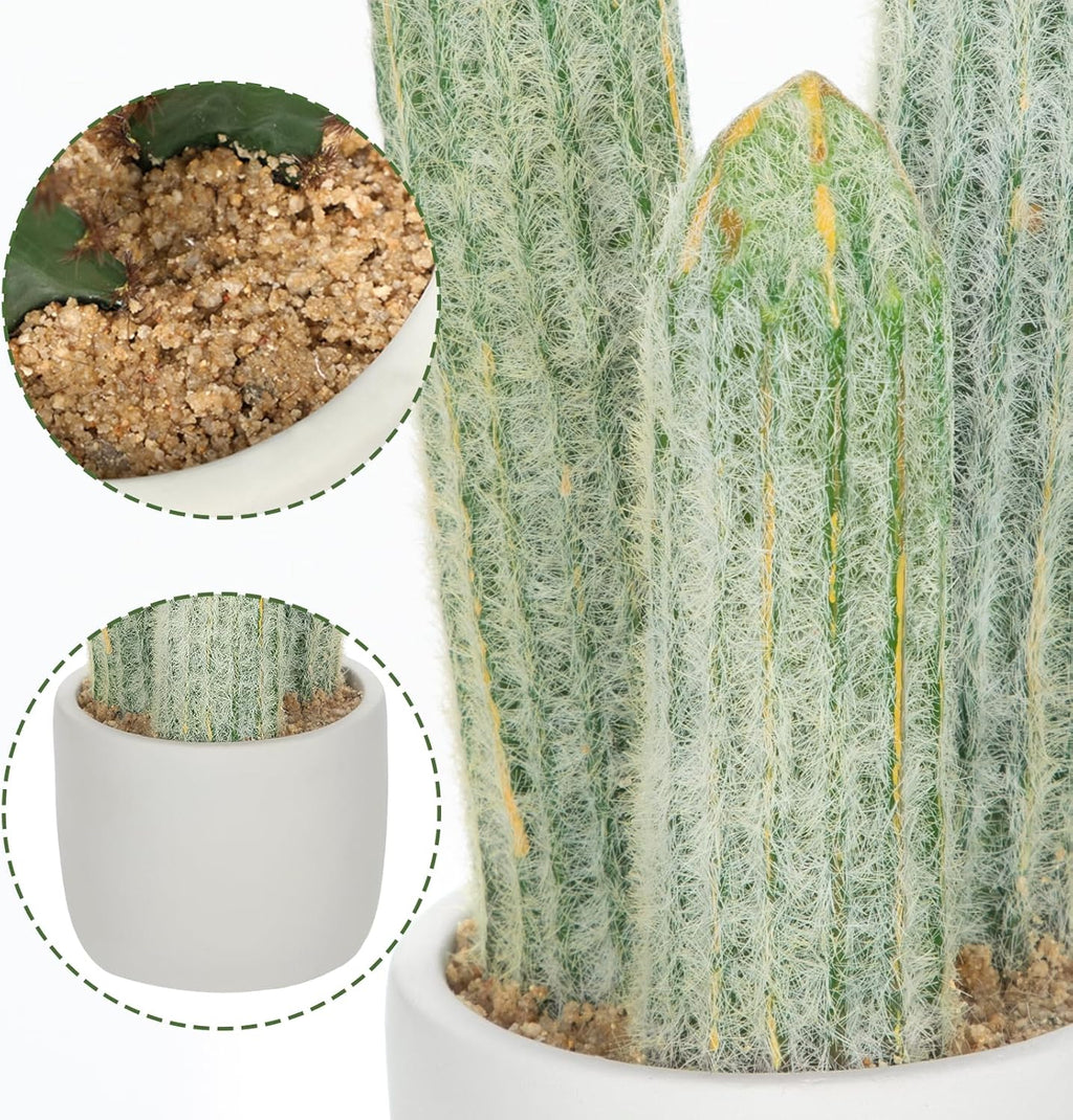 DILATATA 9.8' Small Old Man Cactus Faux Cacti Plant ARTIFICIAL Cactus for Home Garden Office Decor Housewarming Gifts