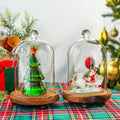 ZEERSHEE 2pcs Glass Cloche Display Dome 6.4x3.7 inch Decorative Glass Display Bell Jar Centerpiece Display Case for Wedding Decor