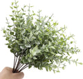 Artificial Eucalyptus Stem, Green Leaves, 12 Pack Green Faux Plant Branch, 12 inch Single Spray Fake Plants for Garden Office Patio Wedding Farmhouse Indoor Decoration