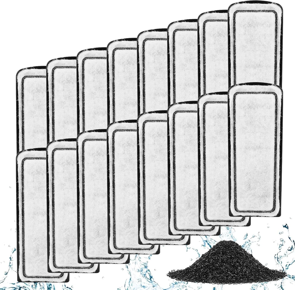 AQQA 16 Packs Aquarium Filter Cartridges with Activated Carbon - Remplacement Fish Tank Filters Cotton