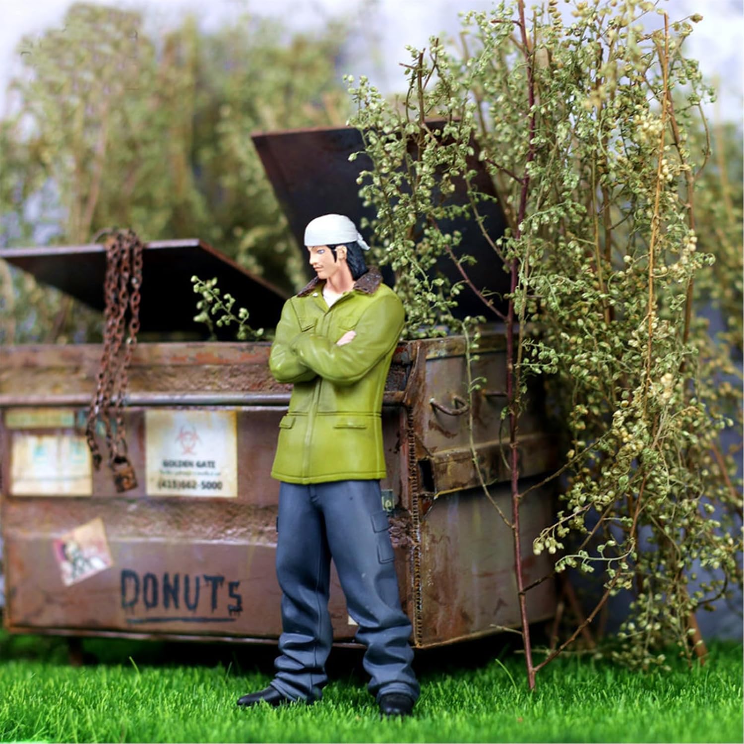 Woohome 3 Color Static Grass Tuft Long Shrub Vegetation Groups Miniature Shrubs Model Bushes for DIY Model Train Landscape Railroad Scenery