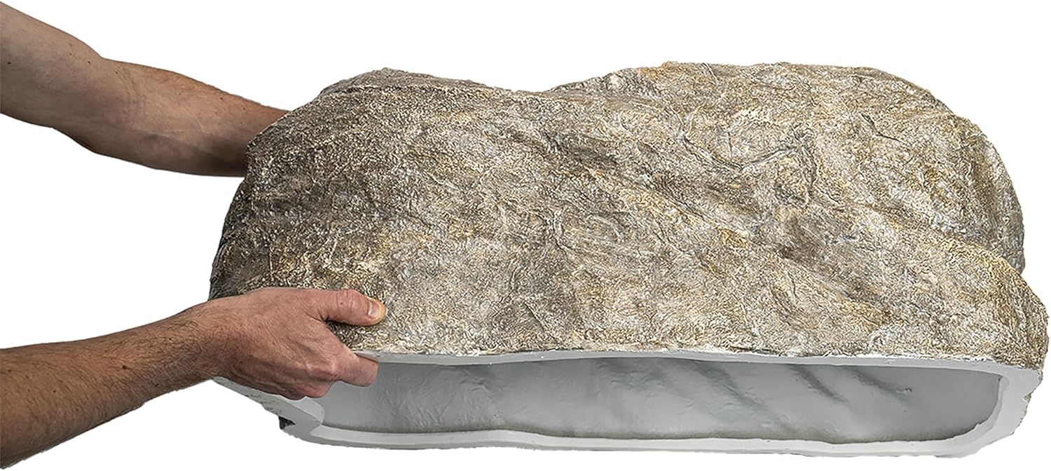 Aquascape Faux Rock Cover,Decorative Outdoor Utility Cover for Pond Equipment, Cords, and Landscape Fixtures, Durable, Large 30" x 18", 78417
