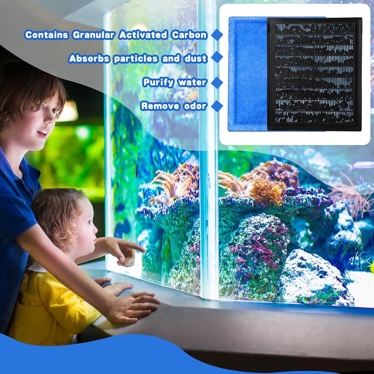 Preboun 16 Pcs Aquarium Filter Cartridge Compatible with AquaTech EZ Change #3 Fish Tank Filter Cartridge Compatible with AquaTech 30-60/20-40 Gallon Fish Tank Power Replacement