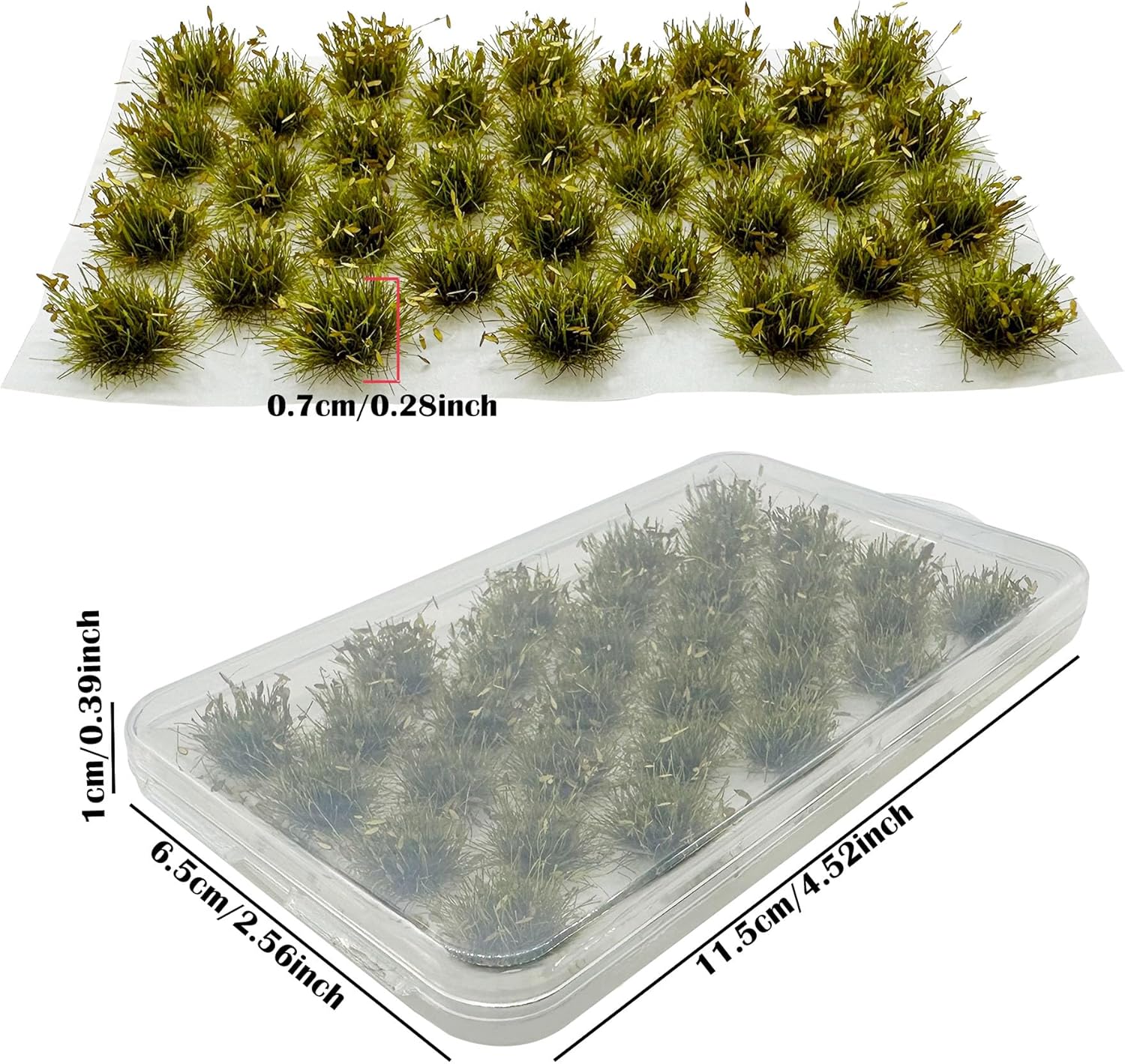 Woohome 32 PCS Miniature Grass Cluster, Yellow Static Grass Tuft Model Vegetation Groups Static Grass Tufts for DIY Model Train Landscape Railroad Scenery Grass Tufts Flower, Style 10