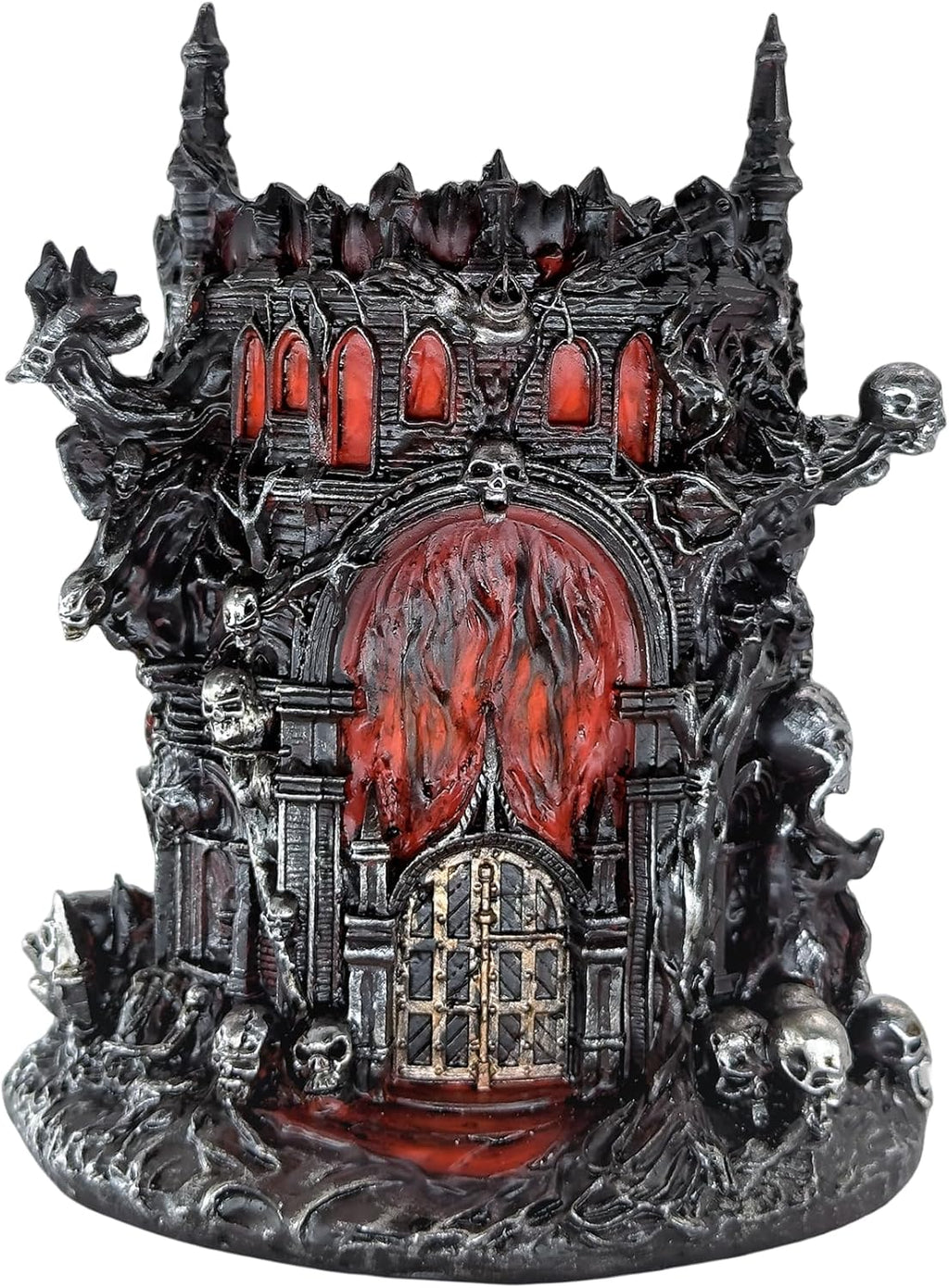 LOOYAR Dante's Inferno Resin Castle Pen Holder and Aquarium Décor - Medieval-Themed Desk Ornament