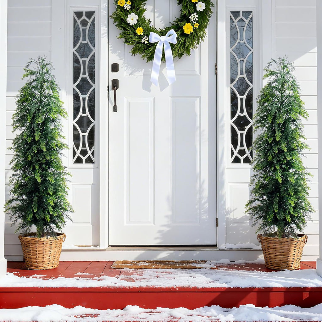2PCS 4ft Artificial Norfolk Pine Tree Artificial Christmas Tree Premium Pine Xmas Tree Branch Tip Easy Setup, Artificial Pencil Realistic Pine Needles Realistic Holiday Party Decor