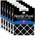Nordic Pure 20x25x1 (19 1/2 x 24 1/2 x 3/4) Pure Carbon Pleated Odor Reduction Furnace Air Filters 6 Pack