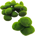 Artificial Moss Rocks Moss Stones Green Moss Balls 20 PCS 2 Sizes Fake Faux Green Moss Decor for Fairy Gardens Floral Arrangements Craft Plants Indoor Planter Table Weddings Parties