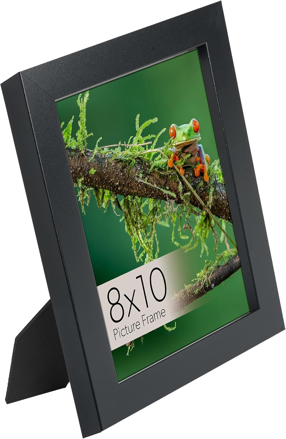 wallsthatspeak Elements 8x10 Picture Frame with Easel for Shelf Décor, Black Frame Displays Vertically or Horizontally, Includes High Clarity Glass, Set of 6