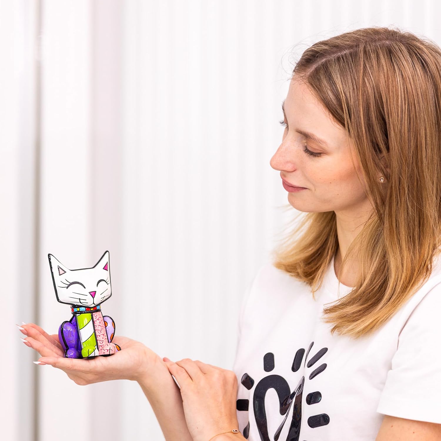 Britto Collectible Figurine - Iconic Art Figurine, Decorative Displays for Modern Home Decor | Designed by Iconic Artist Romero Cat (Multicolor)