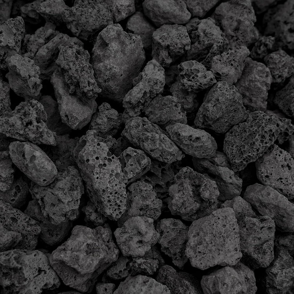 Onlyfire Black Lava Rock 10 Pounds Volcanic Lava Stones for Indoor Outdoor Fire Pits Fireplaces Gas Grill and Landscaping, 0.3-0.6 Inch