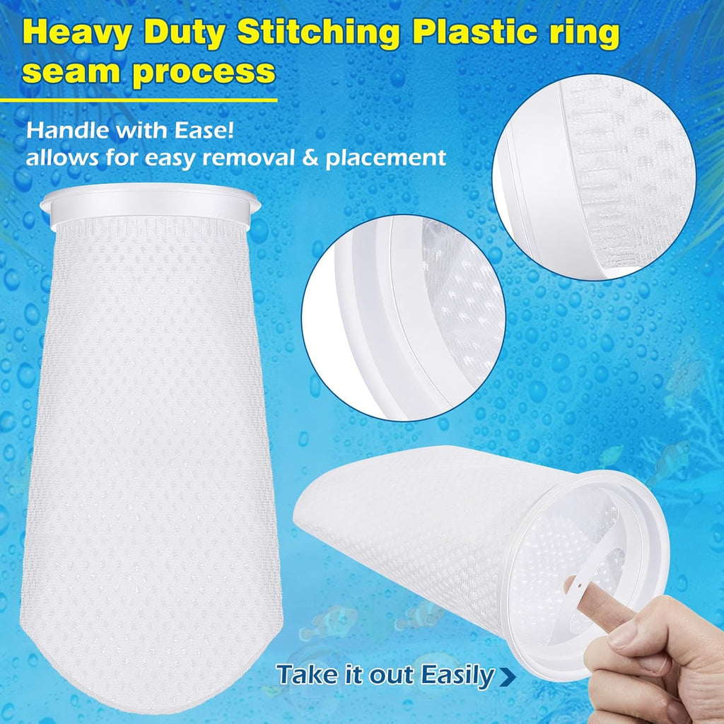 Jecery 12 Pcs 150 μm Filter Socks 4 Inch 3D Honeycomb Filter Sock Aquarium Felt Filter Bags by 9.8 Inch Long for Fish Tank Aquarium Ponds Sumps Overflows Saltwater