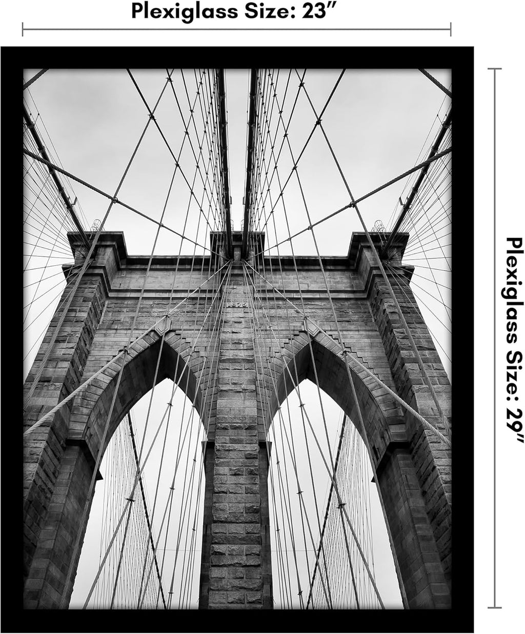 Americanflat 23x29 Poster Frame with Polished Plexiglass - Black Picture Frame - Wide Photo Frames Made of Engineered Wood for Vertical or Horizontal Wall Display - Epic Collection - Black