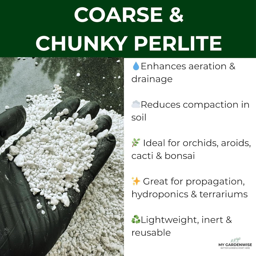 Perlite for Plants, Coarse and Chunky Horticultural Perlite, Organic Perlite for Gardening Indoor & Outdoor, Perlite Bulk Bag, Made in USA (15 quarts)