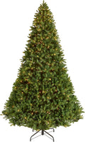 National Tree Company Pre-Lit 'Feel Real' Artificial Giant Full Downswept Christmas Tree, Green, Douglas Fir, White Lights, Includes Stand, 12 feet
