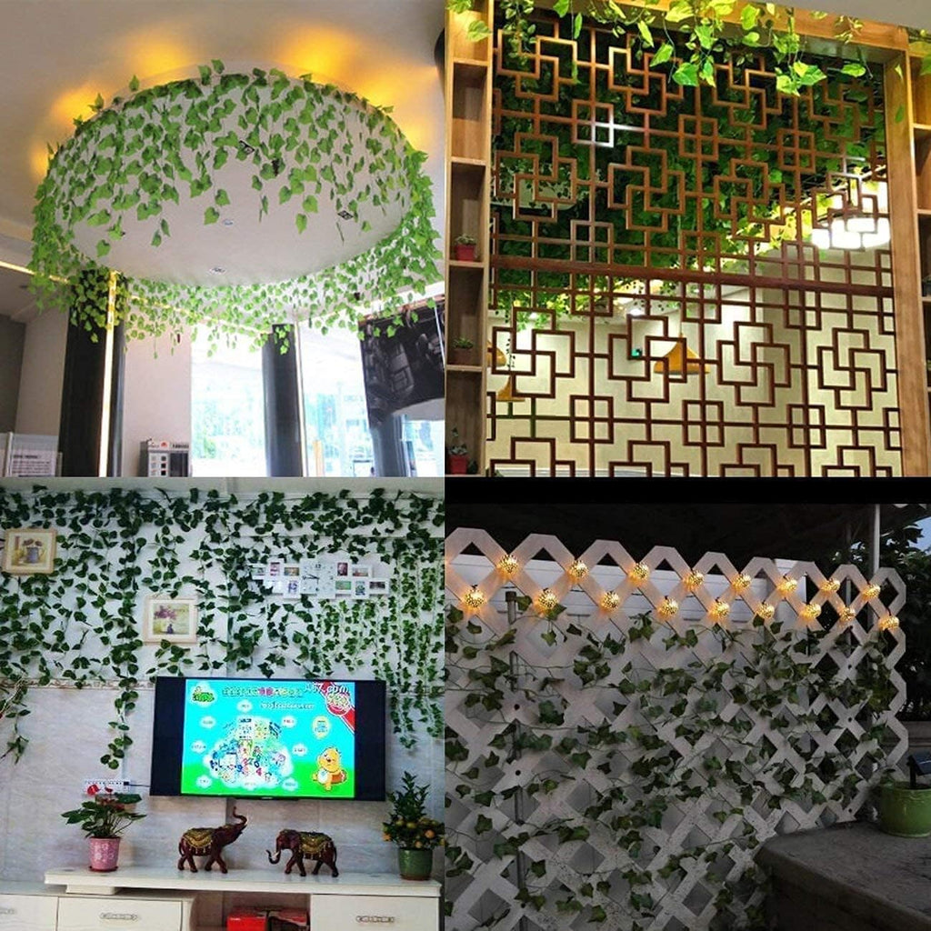 4 Pack 26.24 Feet Artificial Ivy Garland Greenery Garlands Hanging Plant Vine,Fake Ivy Leaves Fake Vines Artificial Ivy, Fake Foliage Flowers for Wedding Wall Decor, Party Room Decor,Green