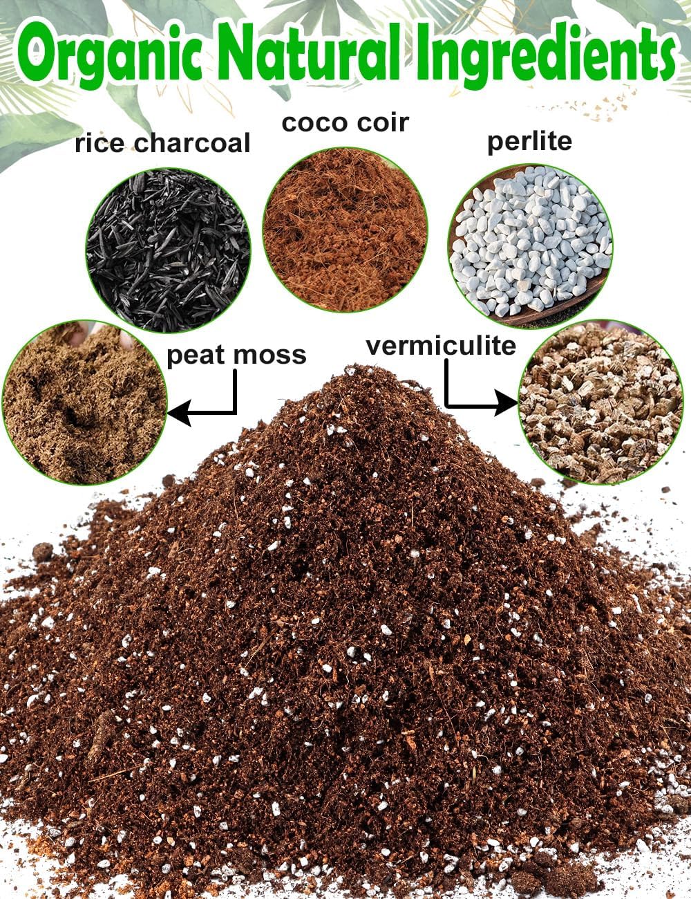 TOYPOPOR Potting Soil for All Indoor Houseplants, Contains Perlite, Peat Moss, Coco Coir and Rice Charcoal, Well Draining Potting Mix Light, Aerated Texture for Healthy Plant Roots and Fast Growth 1qt