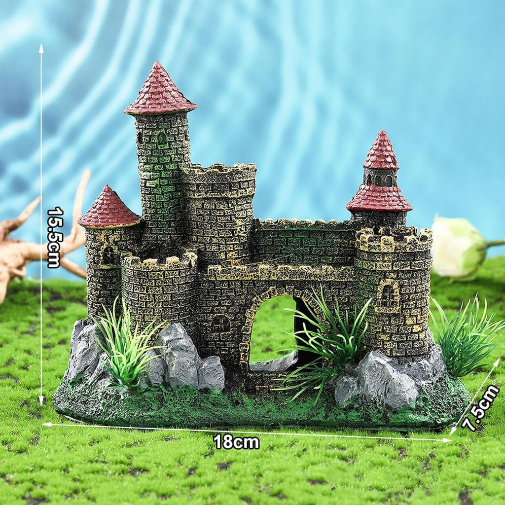 Castle Aquarium Decoration Fish Tank Ornament, Underwater,Aquarium Accessory, Architecture Collection Building Decor Shelter