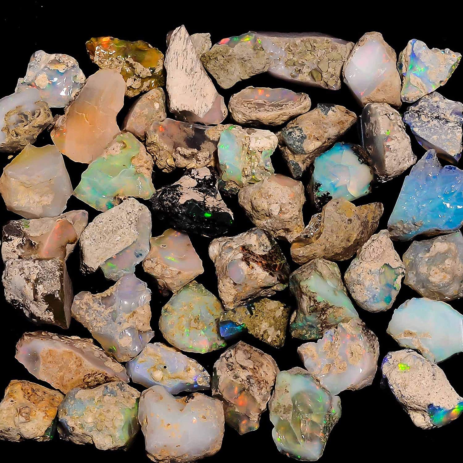 100 cts Ethiopian Opal Raw, Fire Play Opal, Opal Supply, Jewelry Making Stones, DIY Crystals, Chakra Opal, Healing Opals, Birthstone, Good Luck Gemstones, Opal Rough