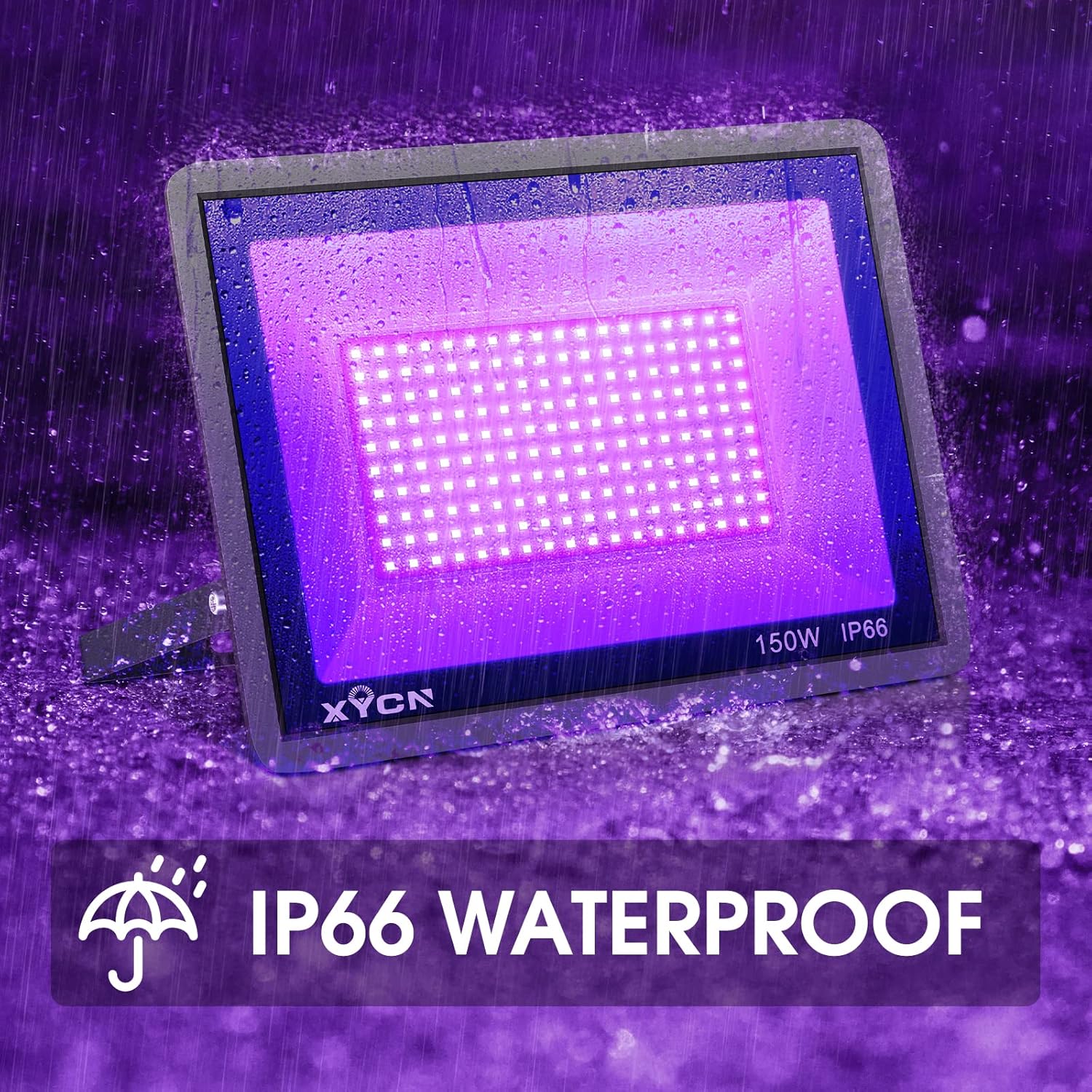 4 Pack 240W LED Black Light,Black Flood Light Outdoor with Plug and Switch, IP66 Waterproof Blacklight Flood Light Neon Glow for Glow Party, Halloween, Fluorescent Poster, Body Paint, Aquarium