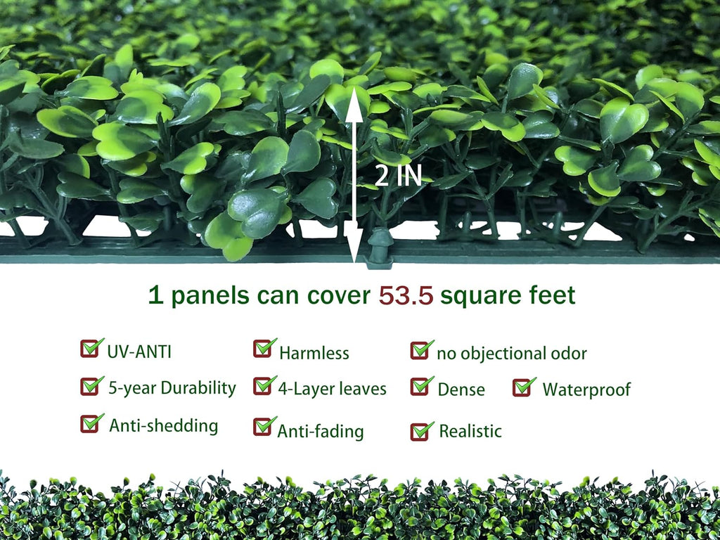 Artificial Ivy Privacy Fence Wall Screen: 5.35FT X 10FT (53.5 sqft) UV-Anti Faux Boxwood Roll Panels Greenery Backdrop Ivy Vine Leaf Hedges Fence Panels for Indoor Outdoor Green Decor