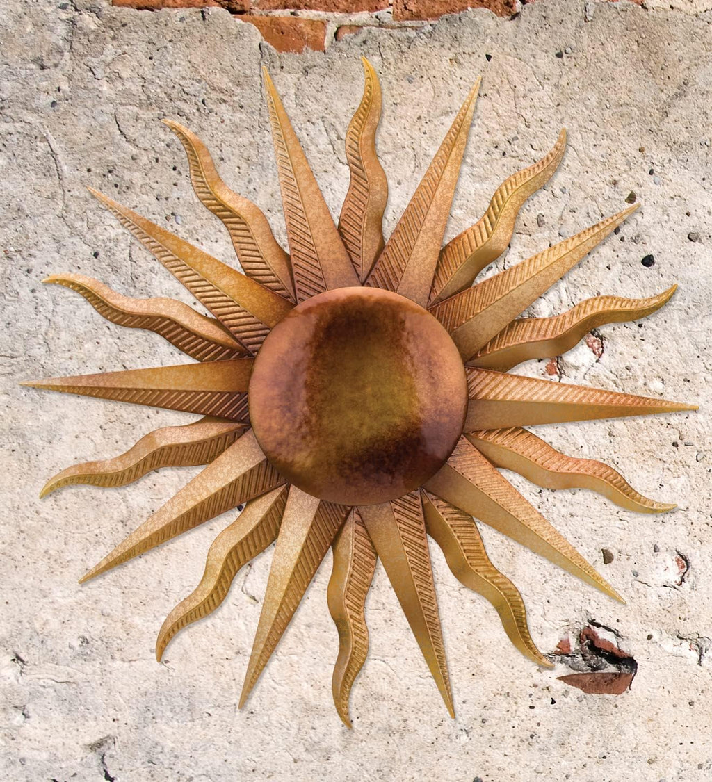 Regal Art & Gift Artisan Large Metal Sun Wall Decor - 30 Inch | Indoor Outdoor Rust-Resistant Sunburst Sculpture | Eye-Catching Metal Sun Wall Art Accent for Patio, Garden, Living Room