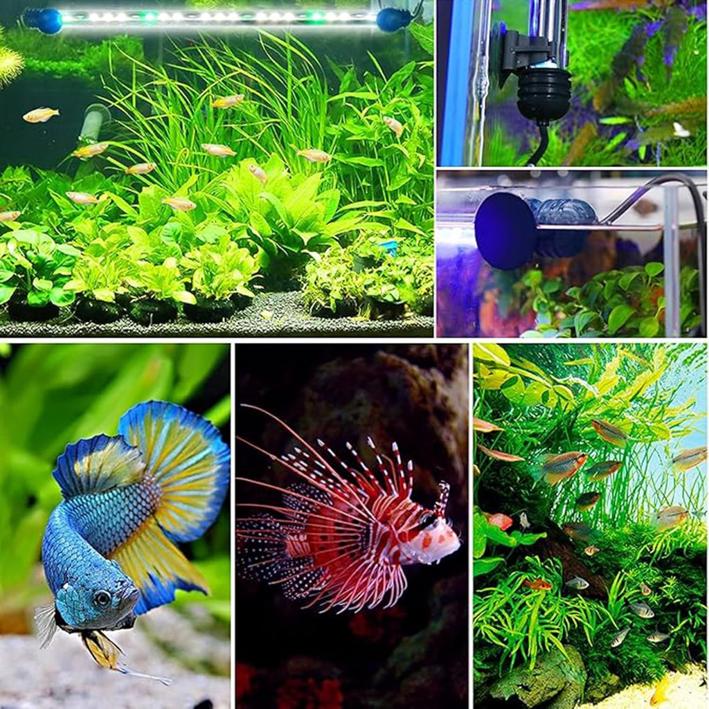 Submersible Aquarium Light Underwater Fish Tank Light with Timer Auto On/Off, LED Aquarium Light Bar 3 Light Modes Dimmer Adjustable Brightness,15.3inch (with Timer&dimmer)