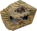 kathson Turtles Basking Platform, Reptile Cave Hideout,Tortoise Resting Terrace with Climbing Ramp,Turtle Resin Dock Tank Accessories Decor for Amphibians, Lizard, Gecko, Frog, Salamander,Extra Large