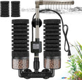 Upgrade Aquarium Electric Power Sponge Filter with Submersible Pump ，Ultra-Quiet Motor with Bio Ceramic Media Balls and 2 Spare Sponge (L for 20-55 Gal)