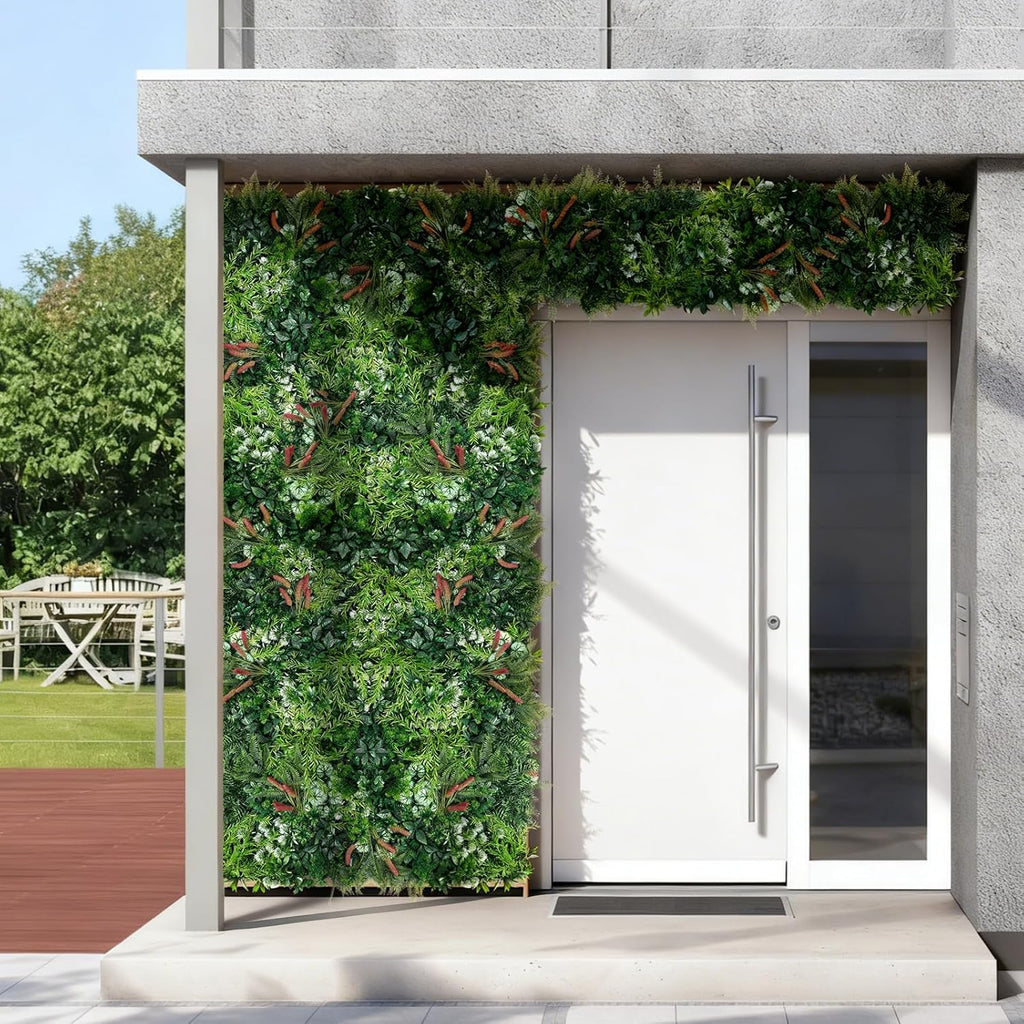 6PCS Grass Wall Panels, 20"x20" Artificial Ivy Greenery Wall Backdrop, UV-Anti Faux Boxwood Grass Panels Green Wall Decor for Garden Patio Balcony