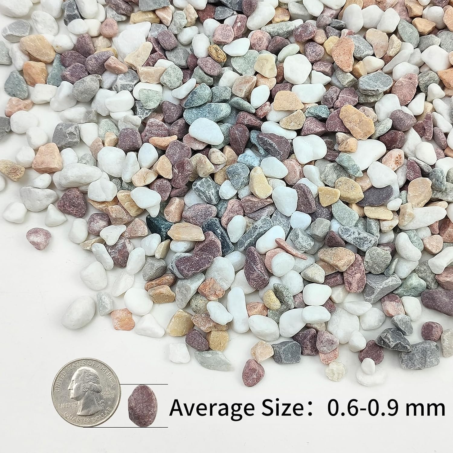 2lbs Mixed Color Pebbles for Plants, 3/8inch Small Rocks for Succulent Cactus Planters, Natural Polished Pebbles, River Rocks for Plants, Vases, Garden