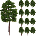 20pcs Mini Model Trees for Crafts, Green Plastic Trees Handmade Scenery Landscape for Architectural DIY Crafts