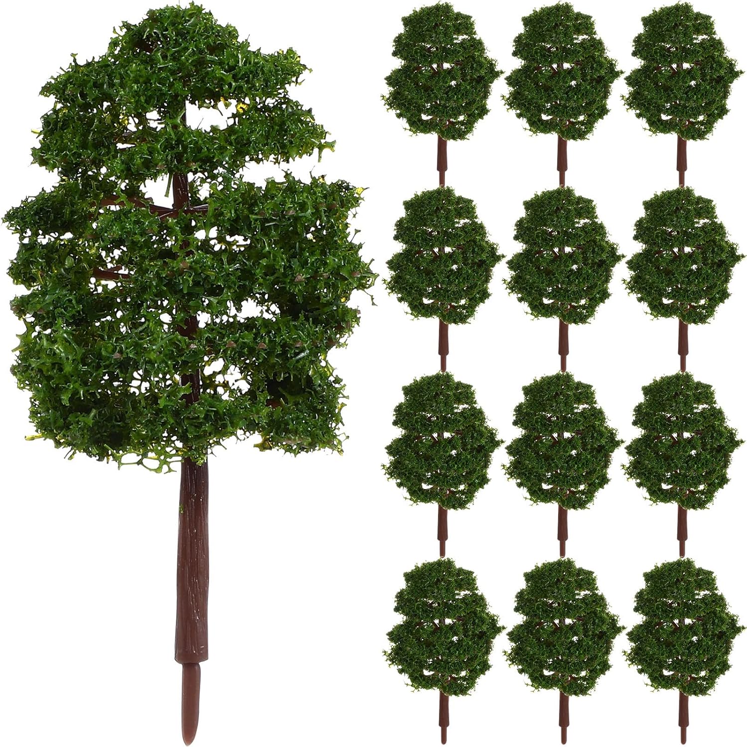 20pcs Mini Model Trees for Crafts, Green Plastic Trees Handmade Scenery Landscape for Architectural DIY Crafts