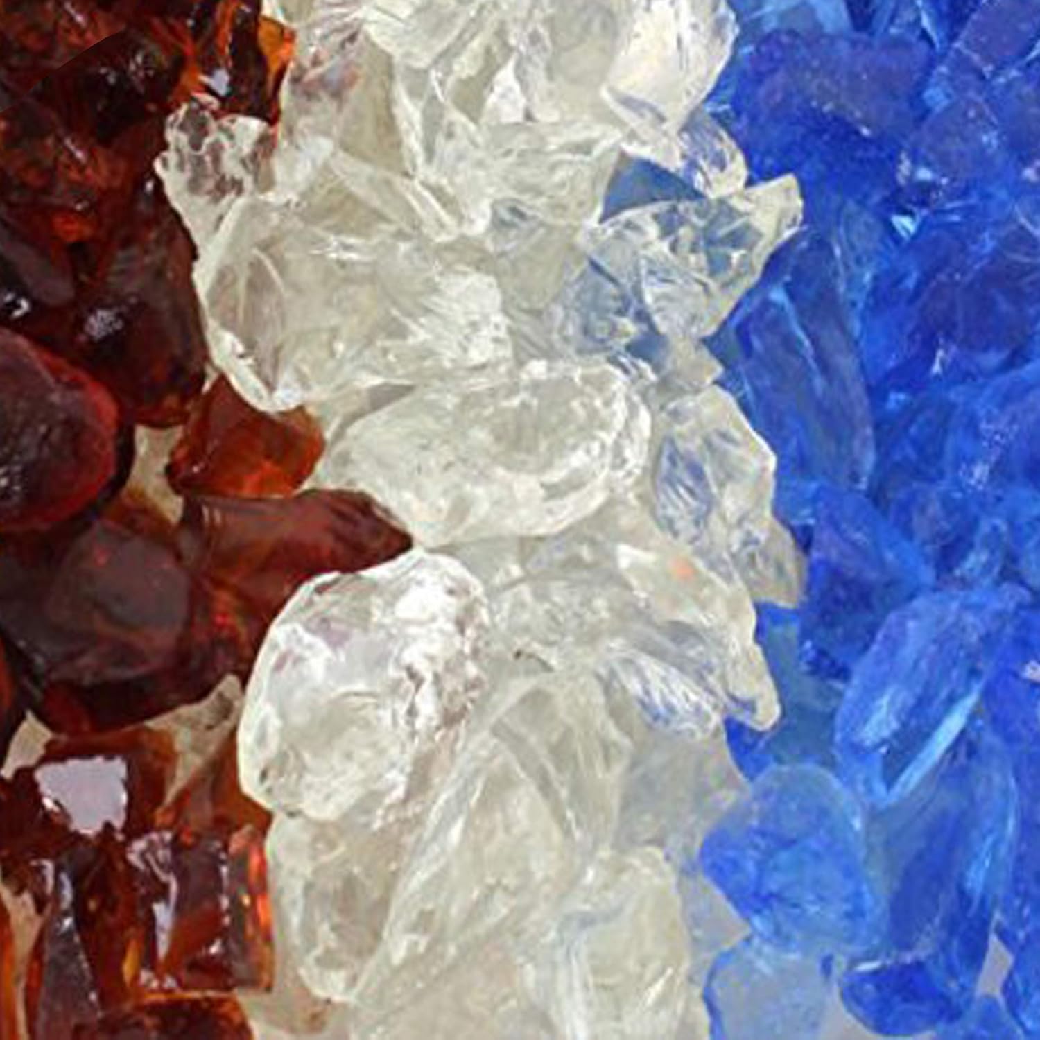 Sky Blue, Clear, Amber Fire Pit Glass - Fire Glass for Fire Pit - Firepit Glass Rock - Glass Stones - Fire Pit Glass Rocks - Gas & Propane Fire Pit & Fireplace Glass (10 Pound, Serenity)