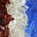 Sky Blue, Clear, Amber Fire Pit Glass - Fire Glass for Fire Pit - Firepit Glass Rock - Glass Stones - Fire Pit Glass Rocks - Gas & Propane Fire Pit & Fireplace Glass (50 Pound, Serenity)