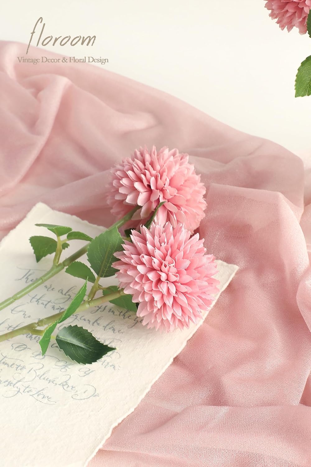 Floroom 12pcs Dusty Rose Faux Silk Mums Artificial Flowers Bulk Fake Chrysanthemums with Stems for DIY Wedding Table Centerpieces Floral Arrangements Vase Fillers Home Decorations