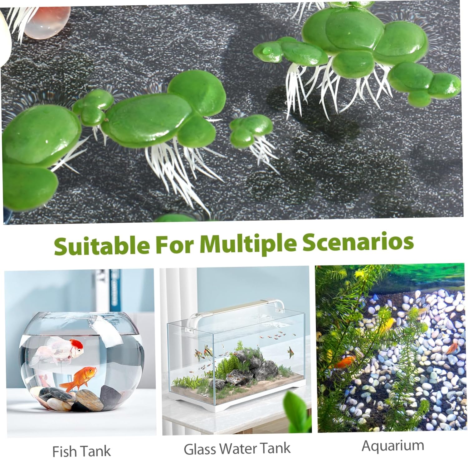 balacoo 36pcs Fish Tank Plant with Root Aquarium Floating Plants Artificial Aquarium Plants Fish Tank Plant Decorations Water Ornament for Landscape Decor