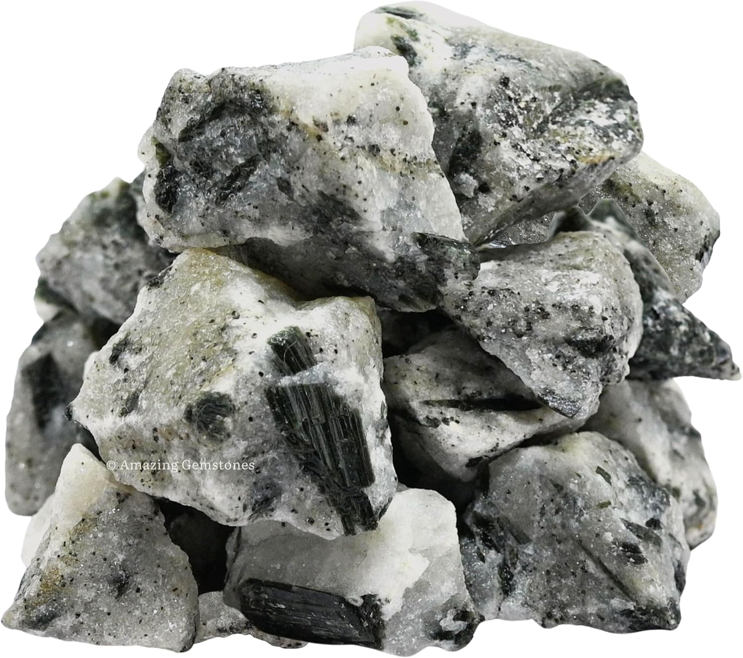 Green Tourmaline in Quartz Raw Crystals and Healing Stones, Natural Rocks for Tumbling and DIY Raw Stones and Crystals (1 lb)