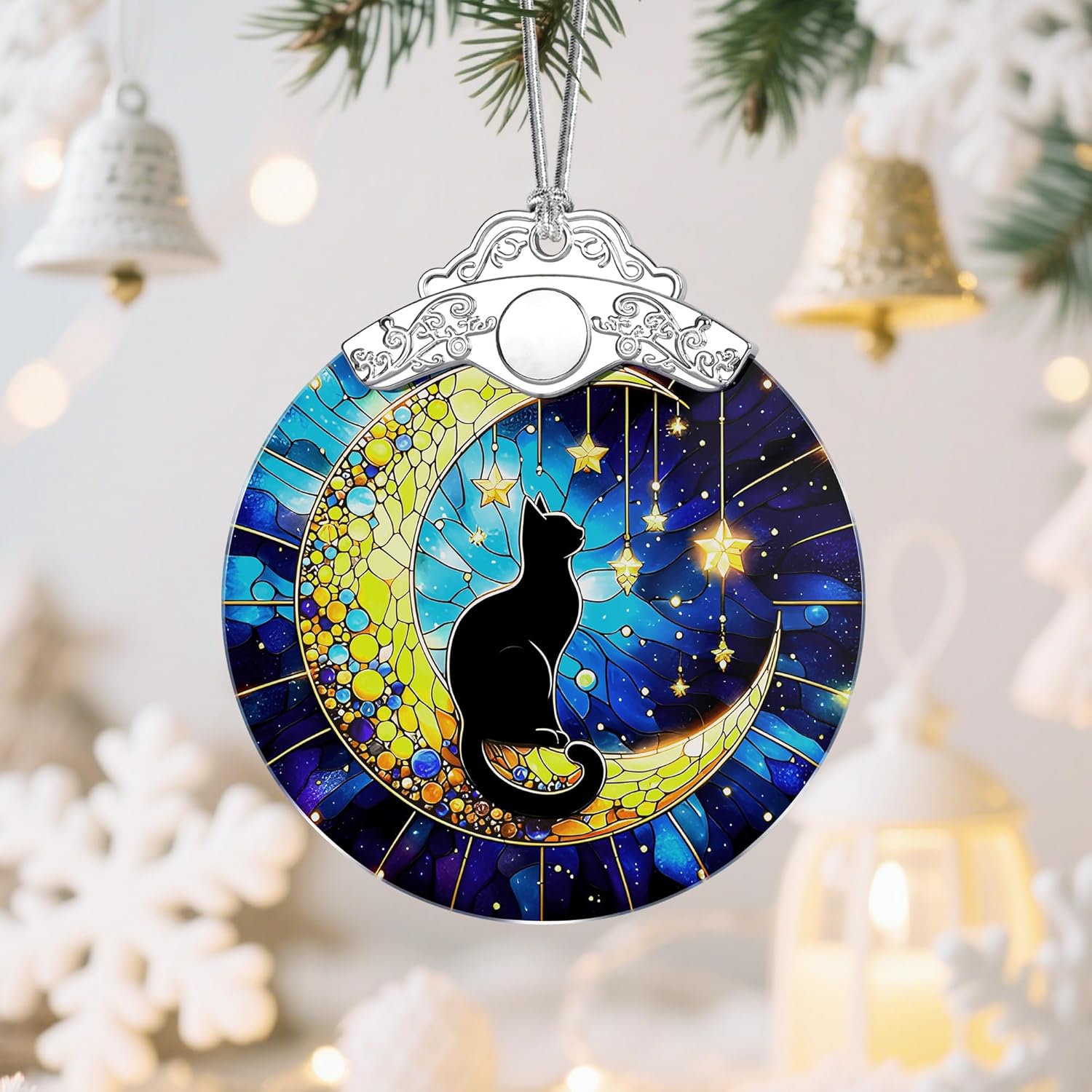 Black Cat Christmas Ornaments: Christmas Tree Ornaments, Holiday Decor Gift, Stocking Stuffers, Gift Ideas, Xmas Gifts & Gifts for Cat Lover