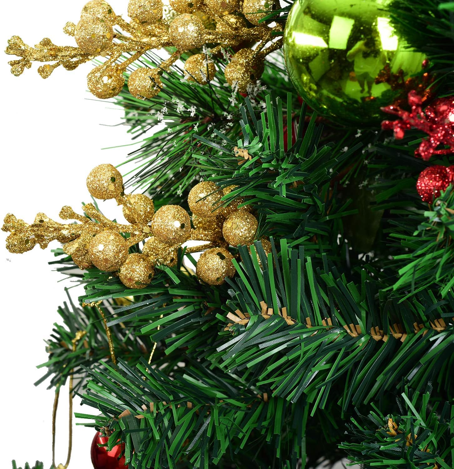 14 Pack Christmas Glitter Berries Stems, 7.8Inch Artificial Christmas Picks for Christmas Tree Ornaments, DIY Xmas Wreath, Crafts, Holiday and Home Decor, Gold
